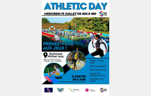 ATHLETIC DAY, la tournée athlétisme de l'été - Le mercredi 19 juillet à Meulan