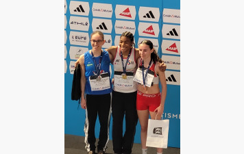 Odeline Lafontant (GPSEO Athlétisme) sacrée championne de France U18 du 400 m en salle !